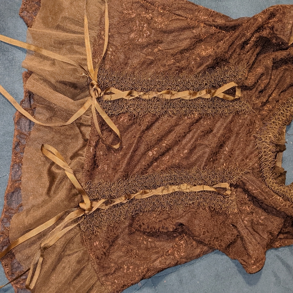 Women's M corset like top, brown
